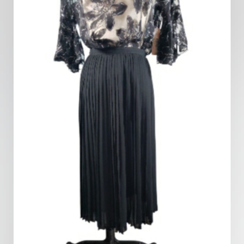 Vintage Silk Chiffon Knife Pleat Skirt Sheer Classic Old Money 2/4 Made To Order